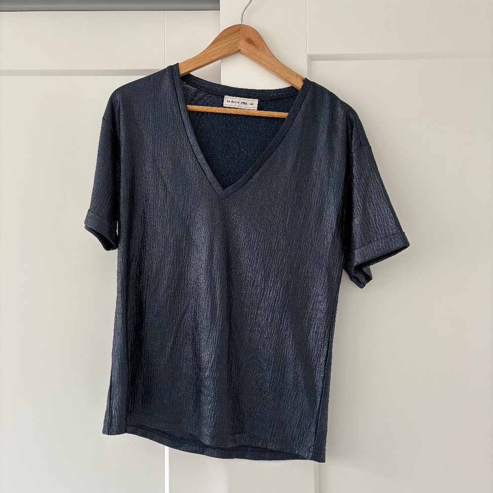 In April 1986 Metallic thread sparkly t shirt